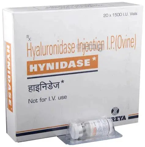 Hynidase Hyaluronidase 1500IU Shreya Lifescience (5 Ampoule Strip)