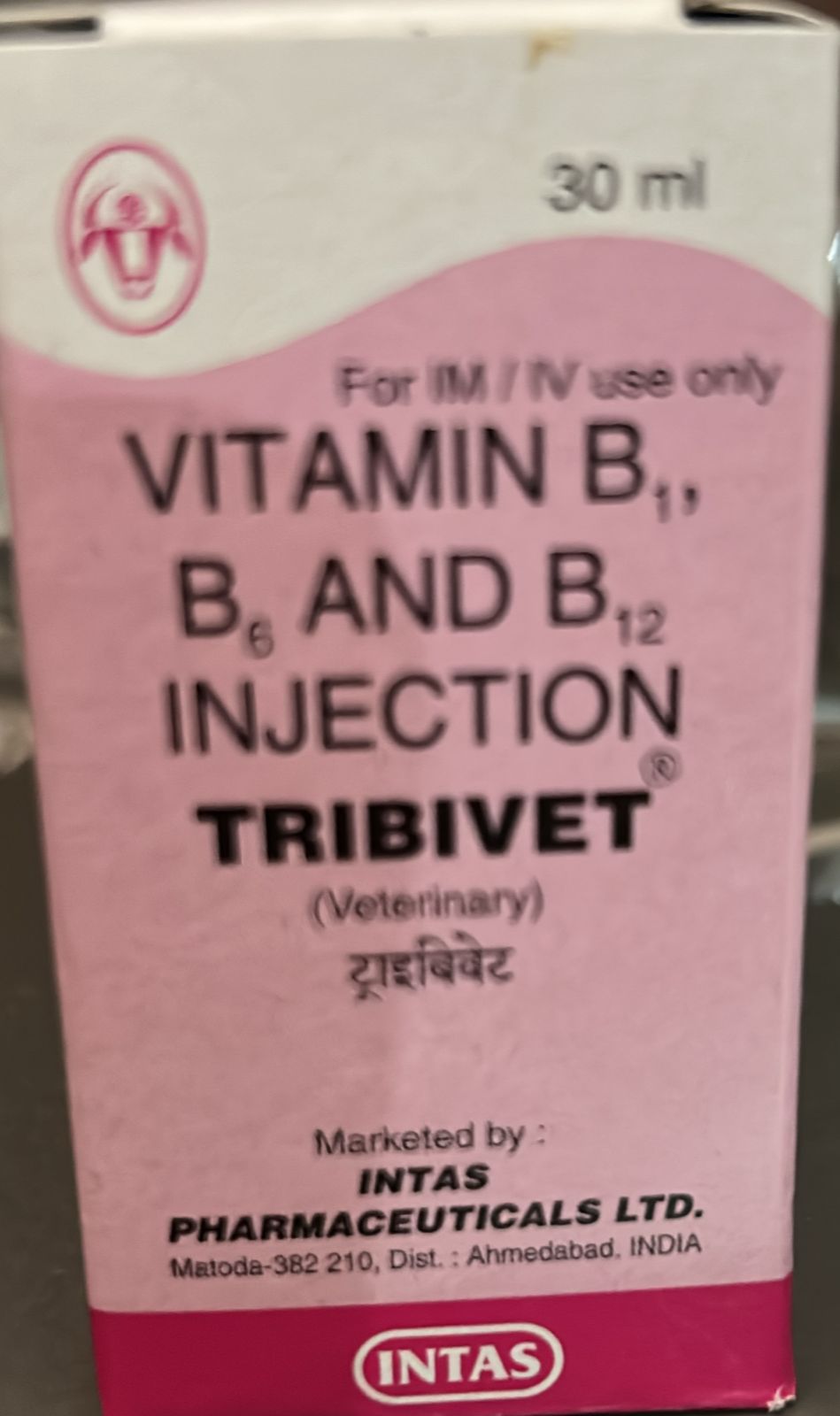 Vitamin B1, B6, B12 Injection Intas (Tribivet) (30 ml Vial)