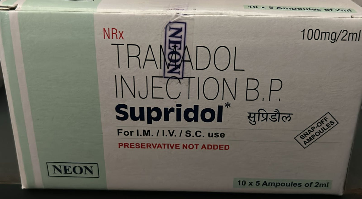 Tramadol Injection (Neon) (Supridol 2ml Inj) (5 ampoules)