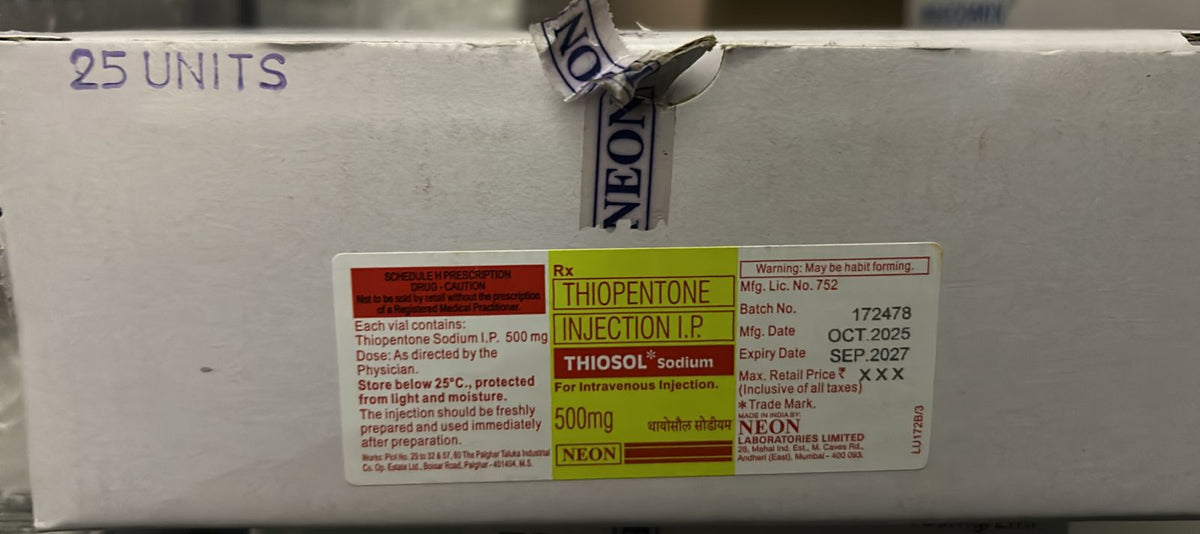 Thiopentone Injection (Neon) (Thiosol 500 mg)