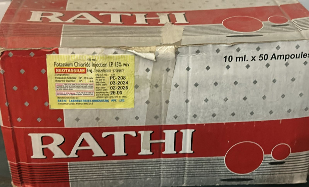 Pottatium Chloride Injection Rathi (50 ampoule Box)