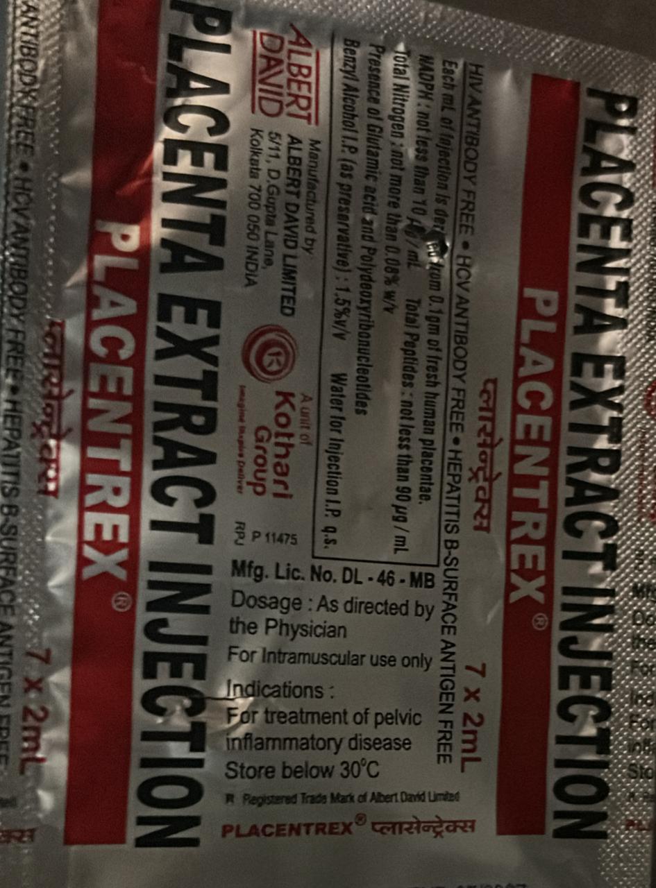 Placentrex Injection Kothari Group (7 Ampoule Strip)
