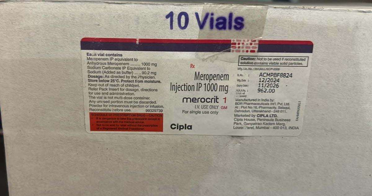 Meropenem 1gm cipla