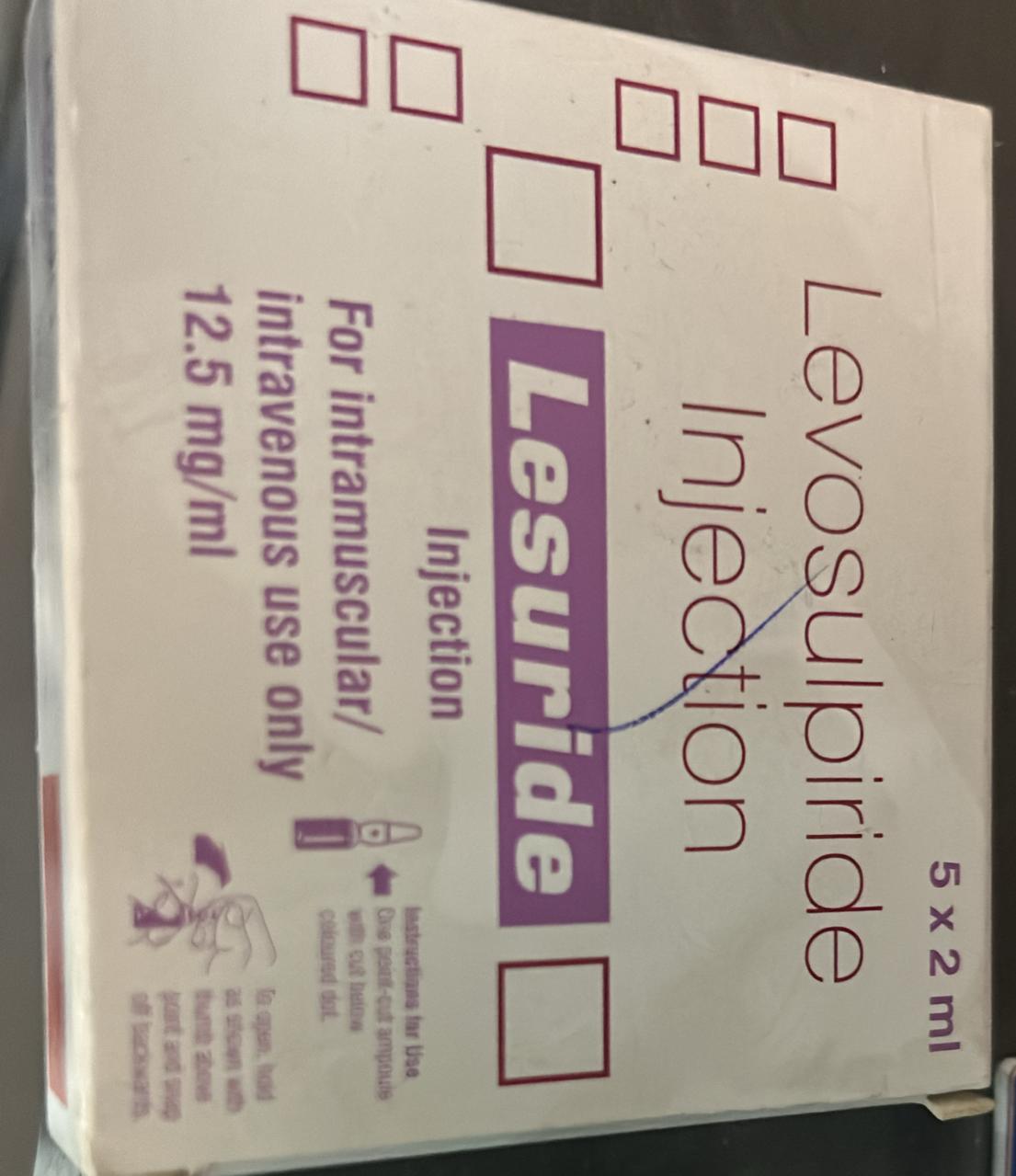 Lesuride Injection Levosulpride Sun Pharma (5 Ampoule Strip)