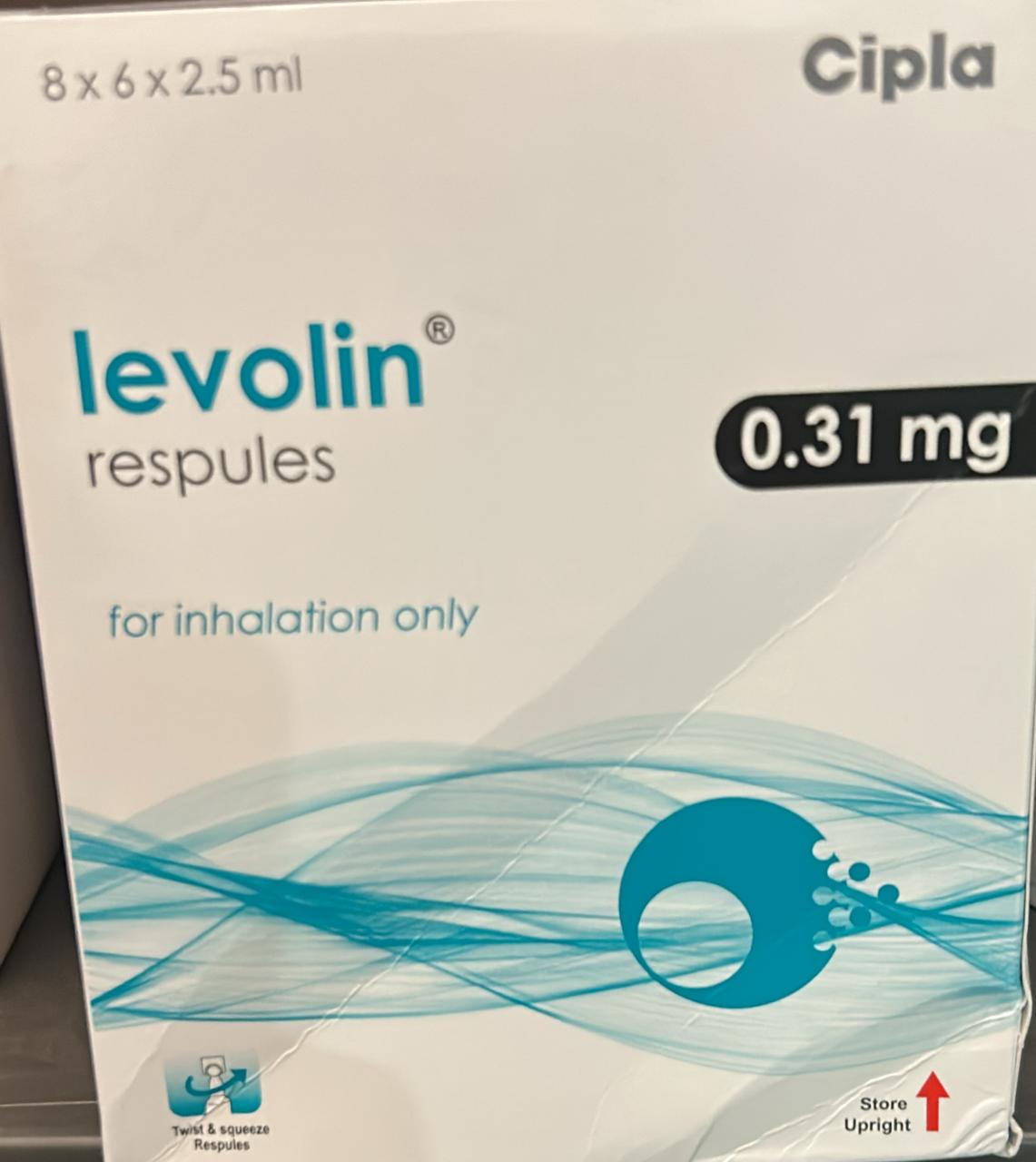 Levolin respules 0.31mg Levosulbutamol Cipla (6 Respules Strip)