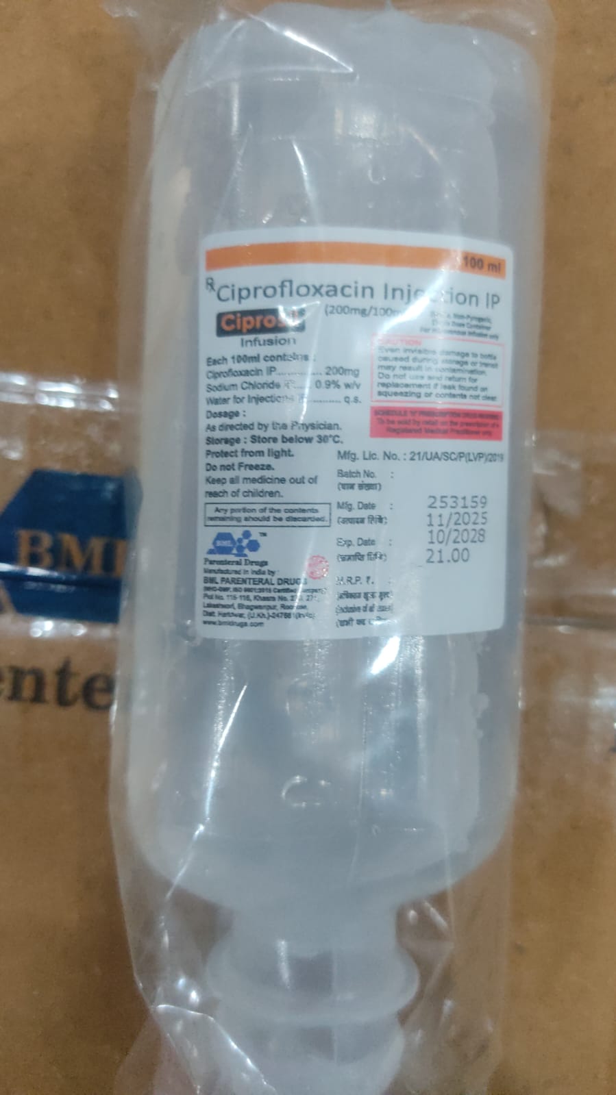 CIPROFLOXACIN IV BML