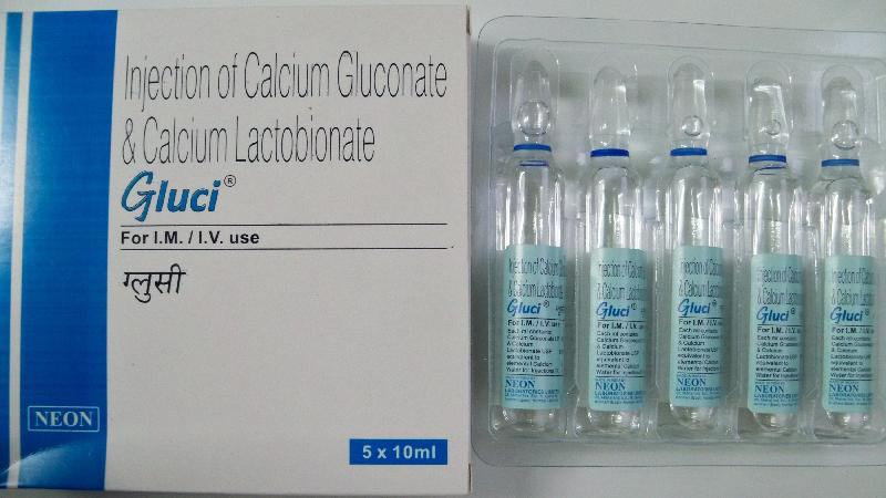 Gluci Calcium Gluconate Neon (5 ampoule strip)